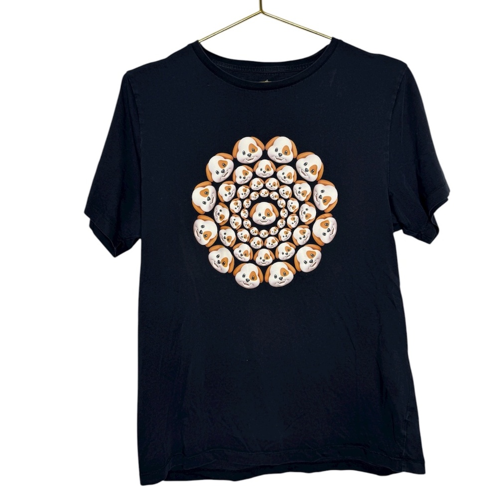 Rare Apple HQ Kaleidoscope dog Black t-shirt‎ Medium